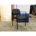 Black Square Back Stacking Guest Side Chair w Full Arms